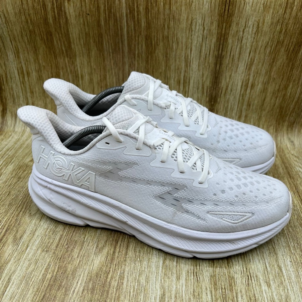 Hoka One One Clifton 9 Men's Size 11.5 D Running Shoes White 1127895 WWH